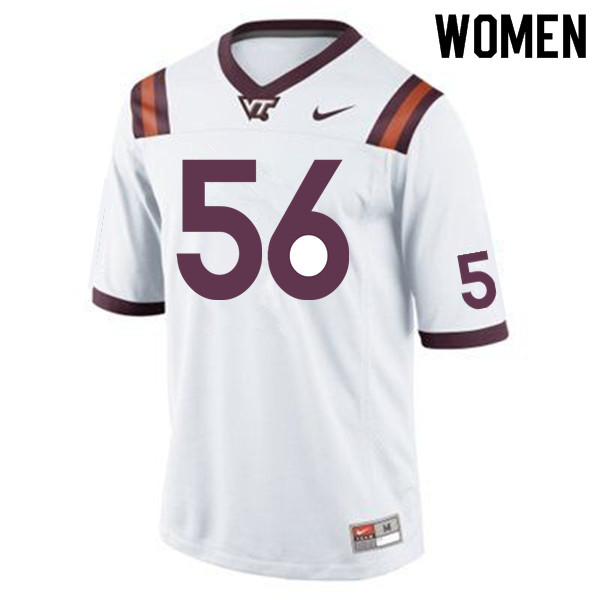 Women #56 Sean Huelskamp Virginia Tech Hokies College Football Jerseys Sale-Maroon